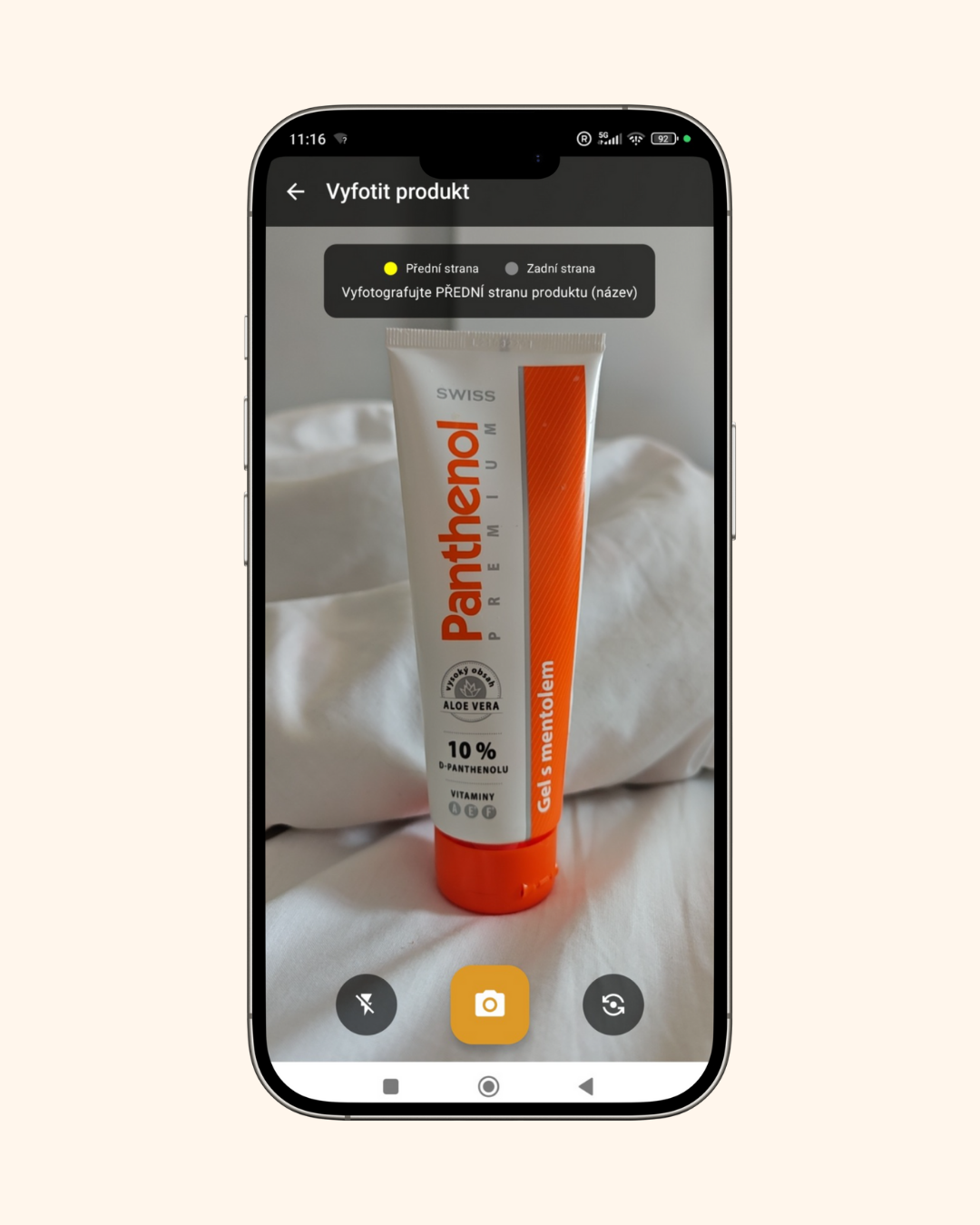 App screenshot - product scanning