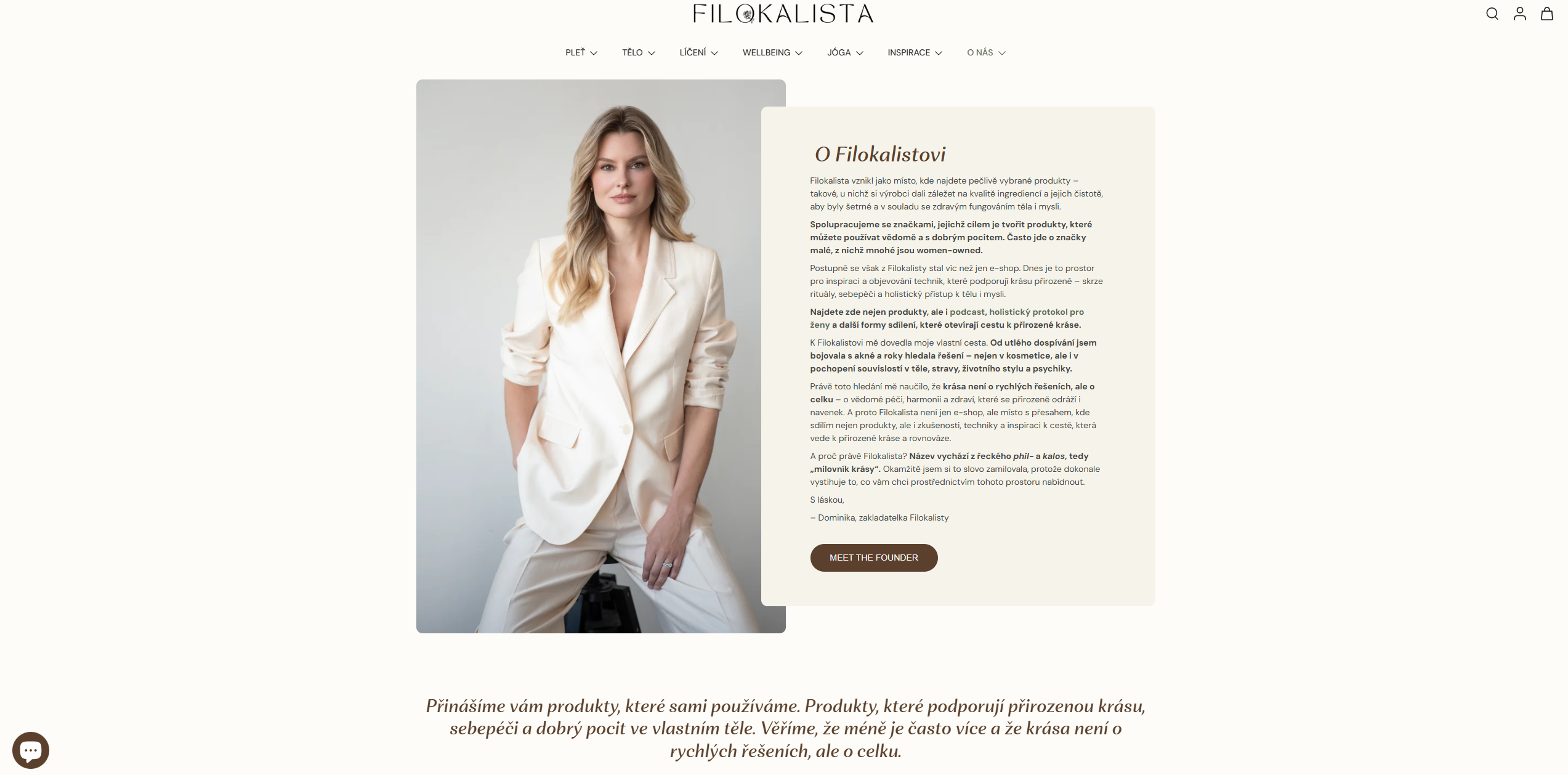 Filokalista e-shop – About us page